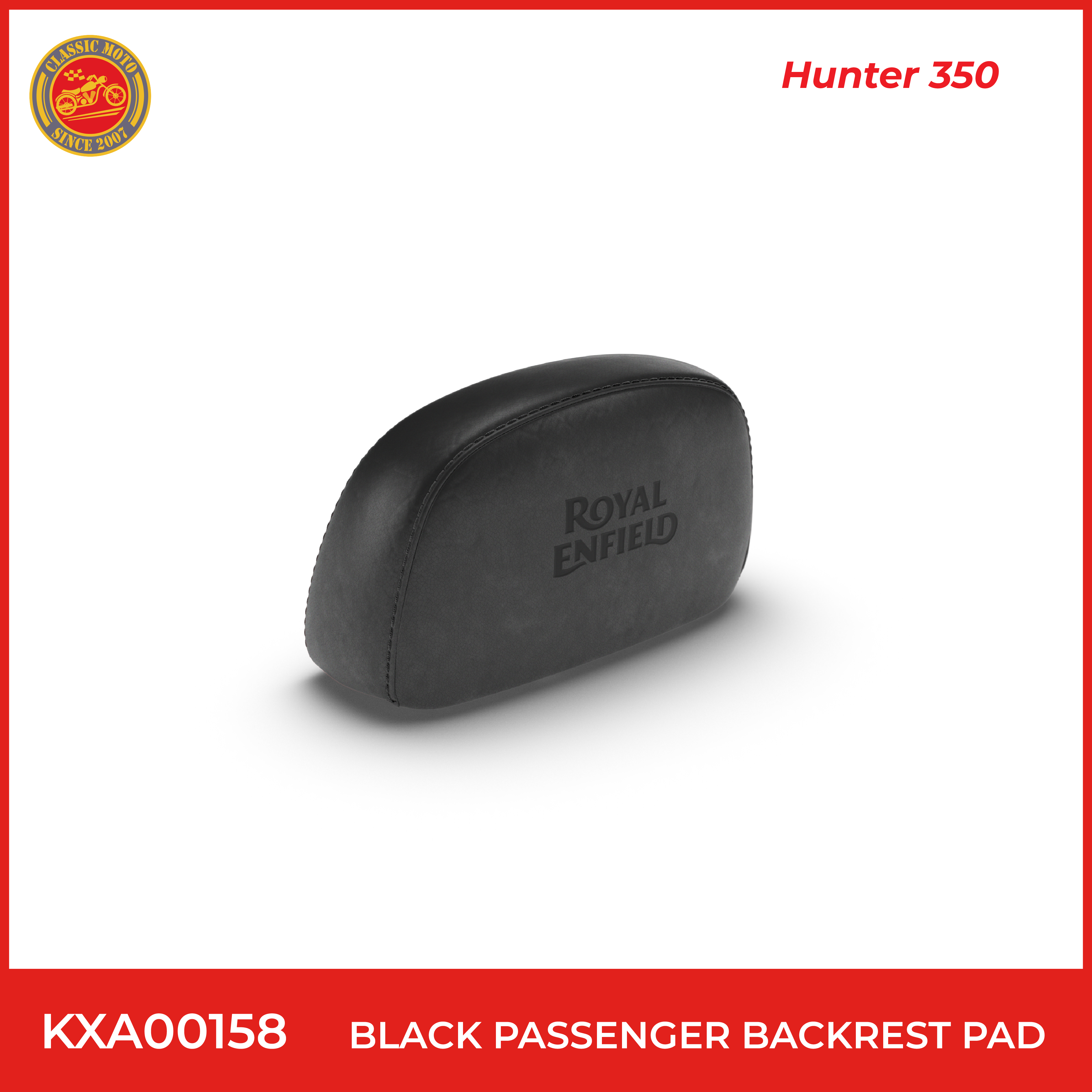 Black passenger backrest pad