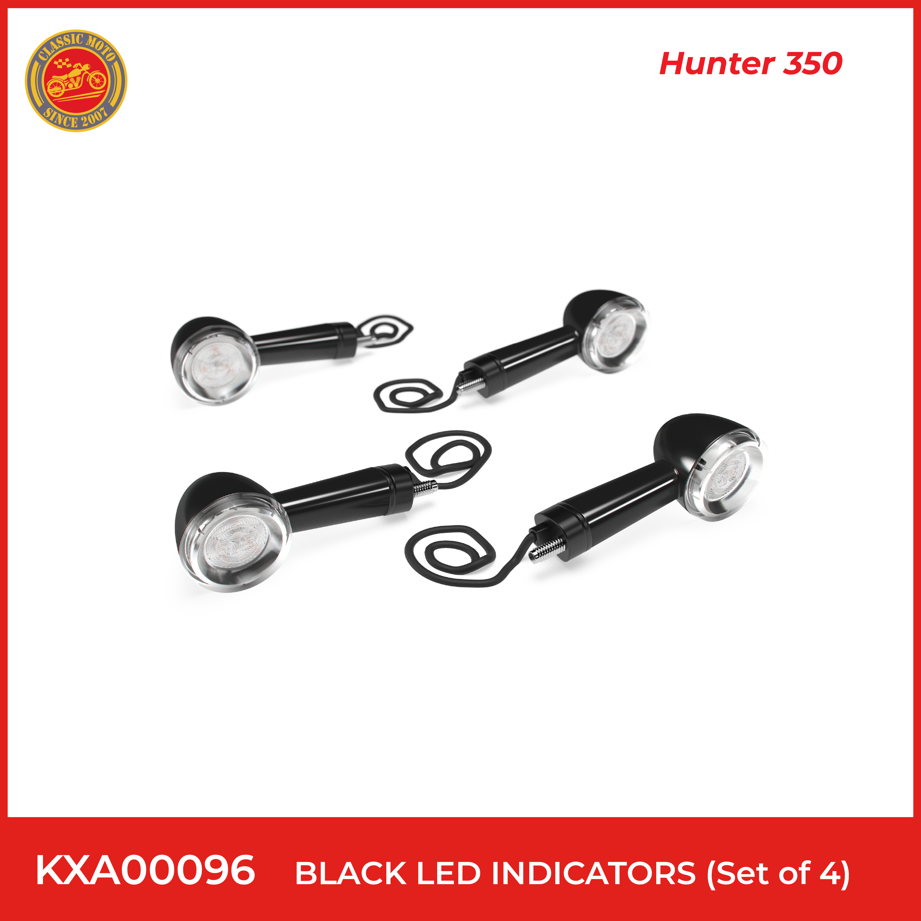 Black led indicators (set of 4)