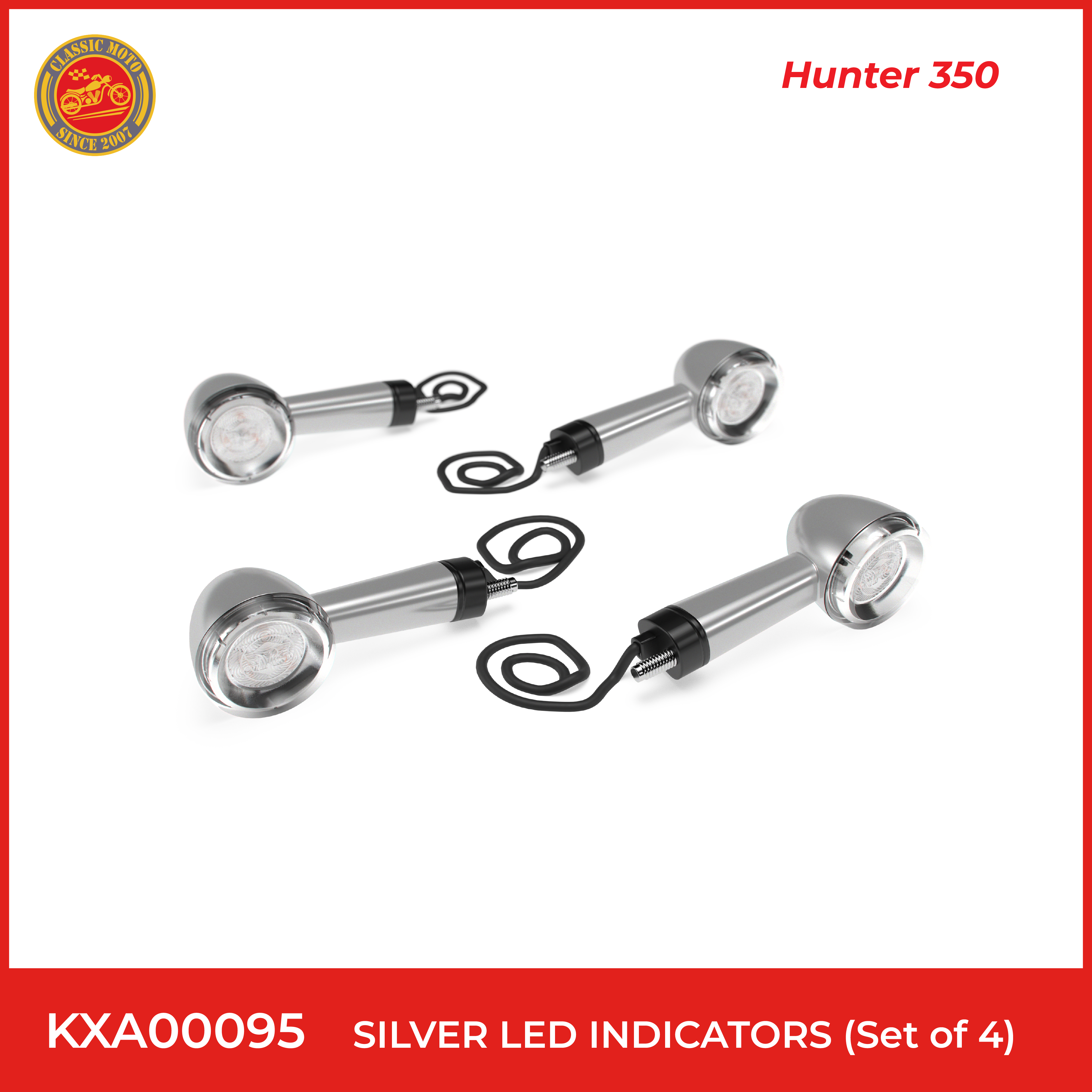 Silver led indicators (set of 4)