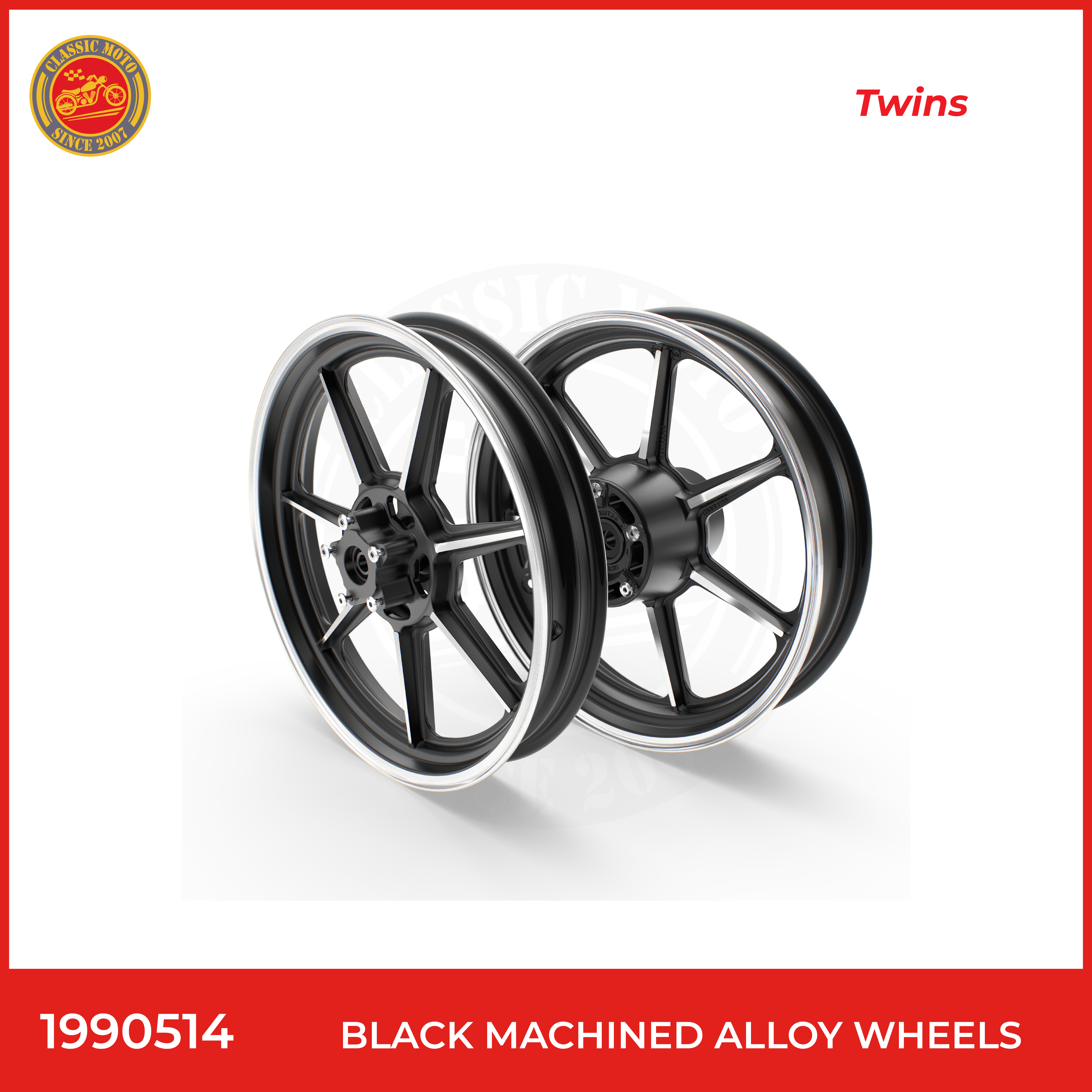 Black machined alloy wheels