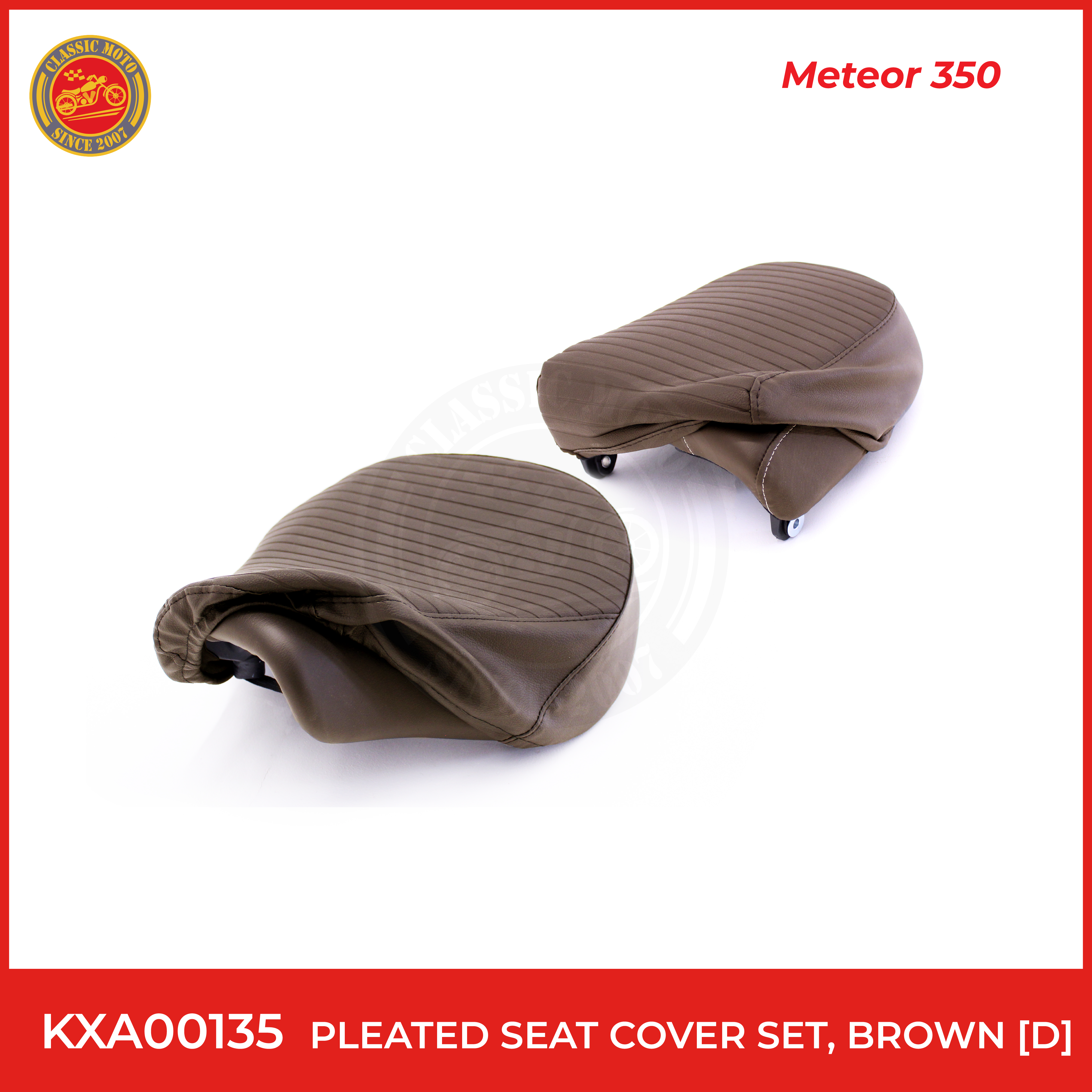 Pleated seat cover set,brown [D]