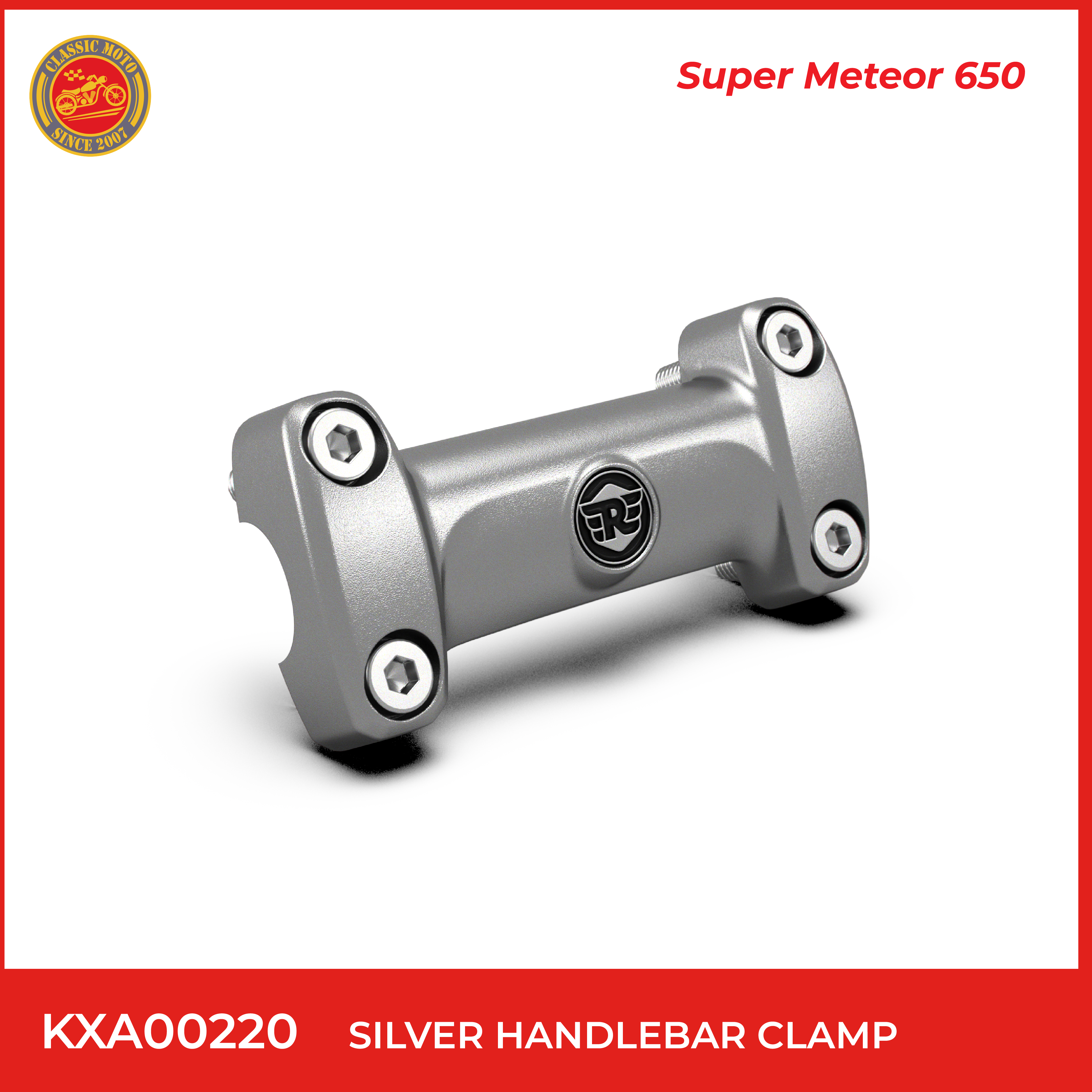 Silver handlebar clamp