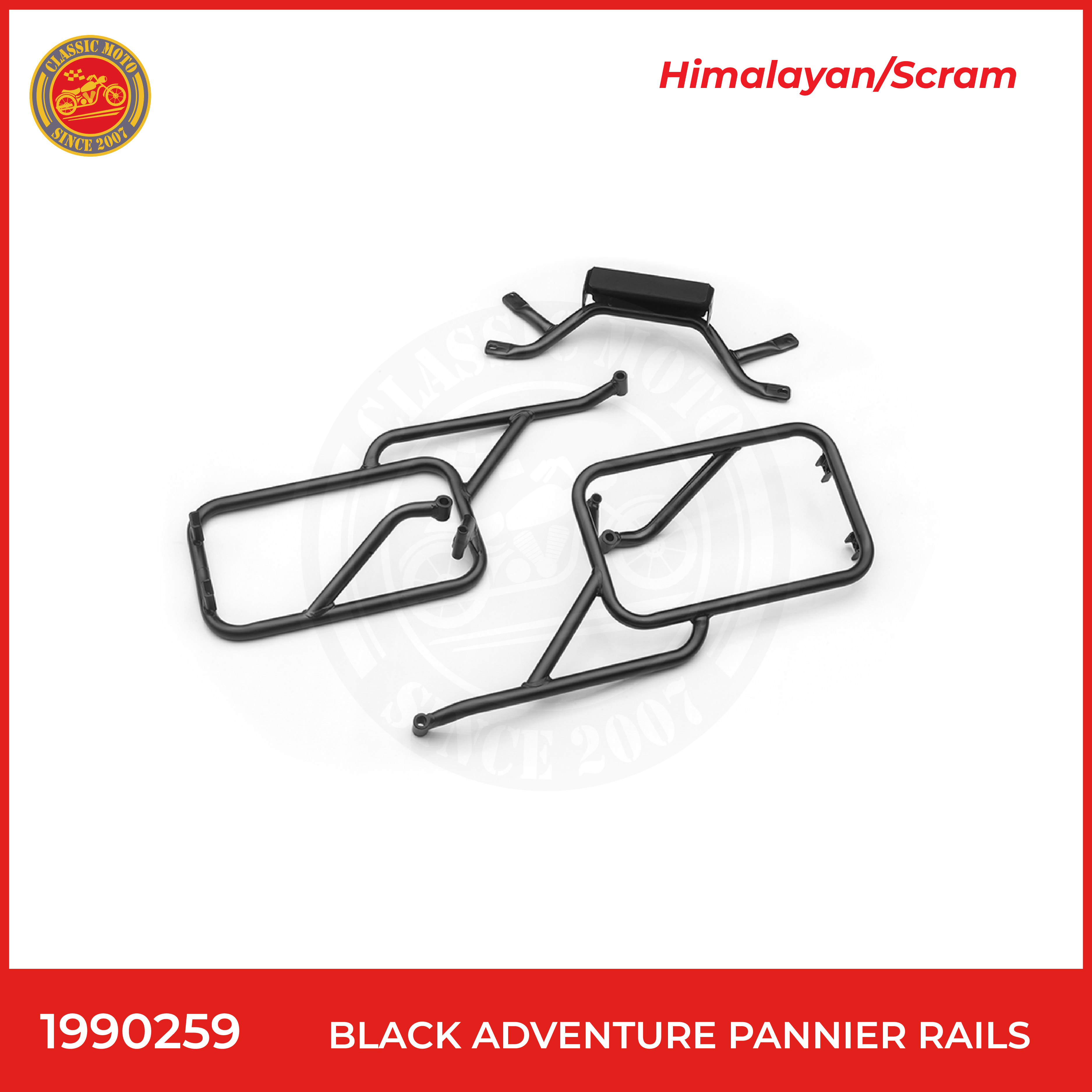 Black adventure pannier rails