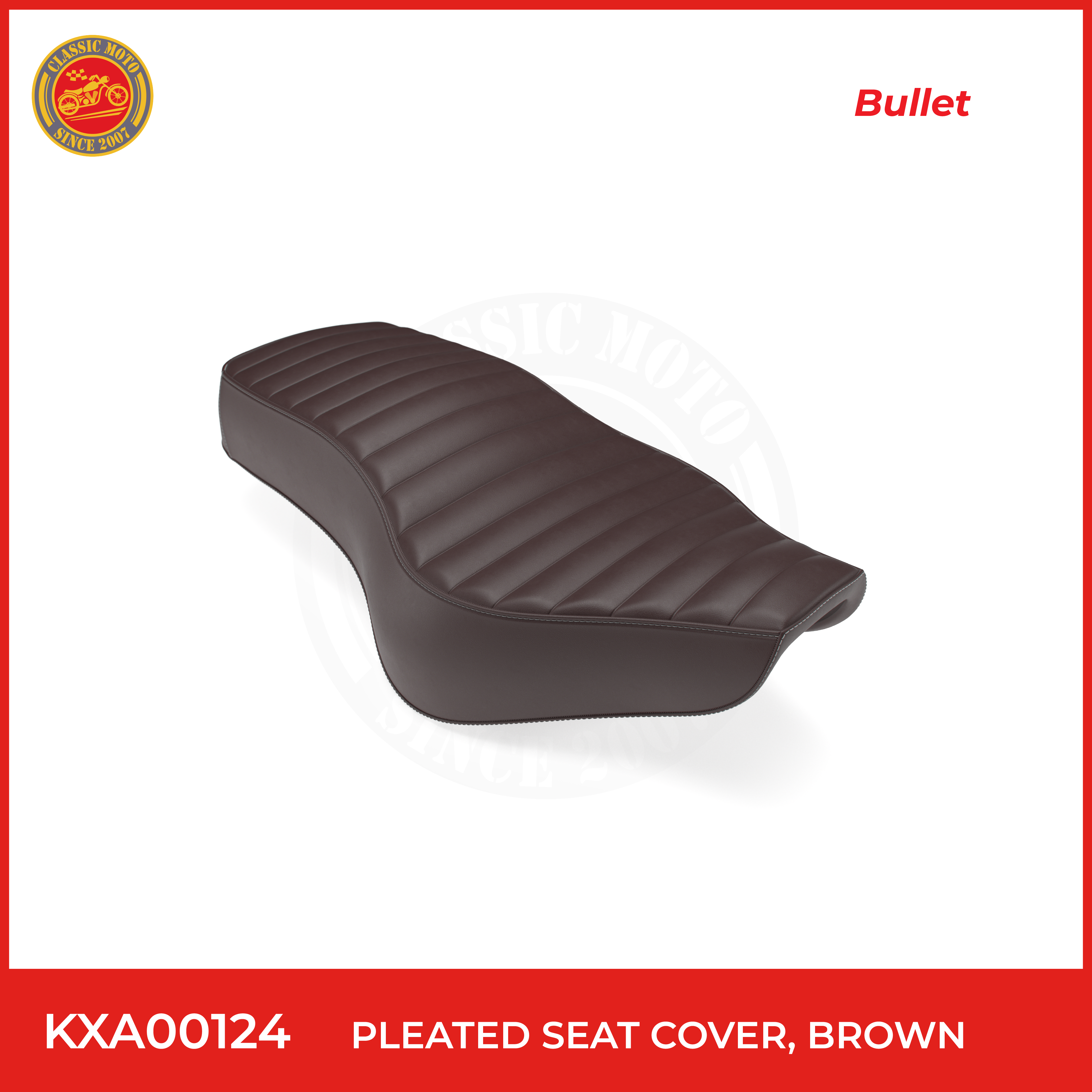 Pleated seat cover,brown