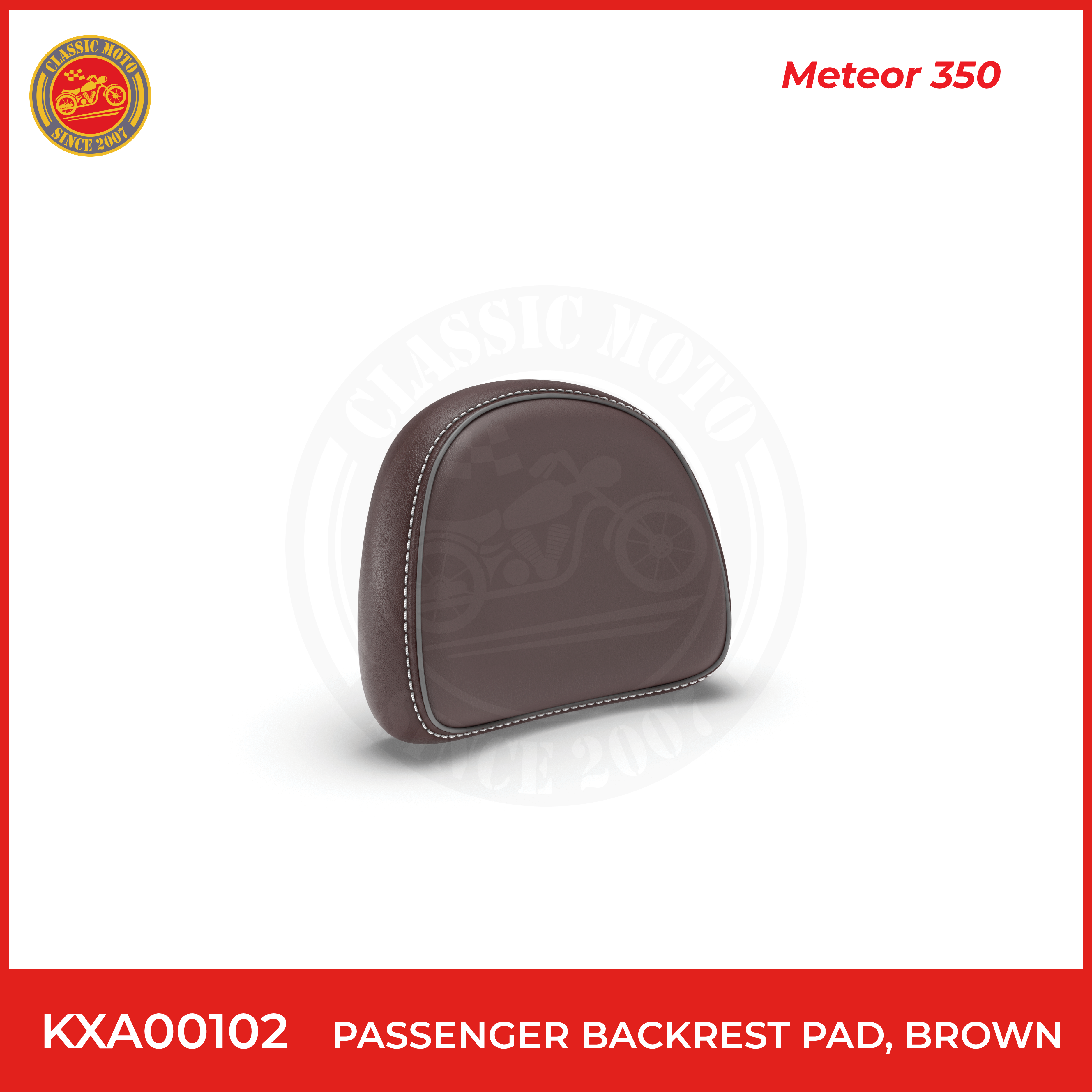 Passenger backrest pad,brown