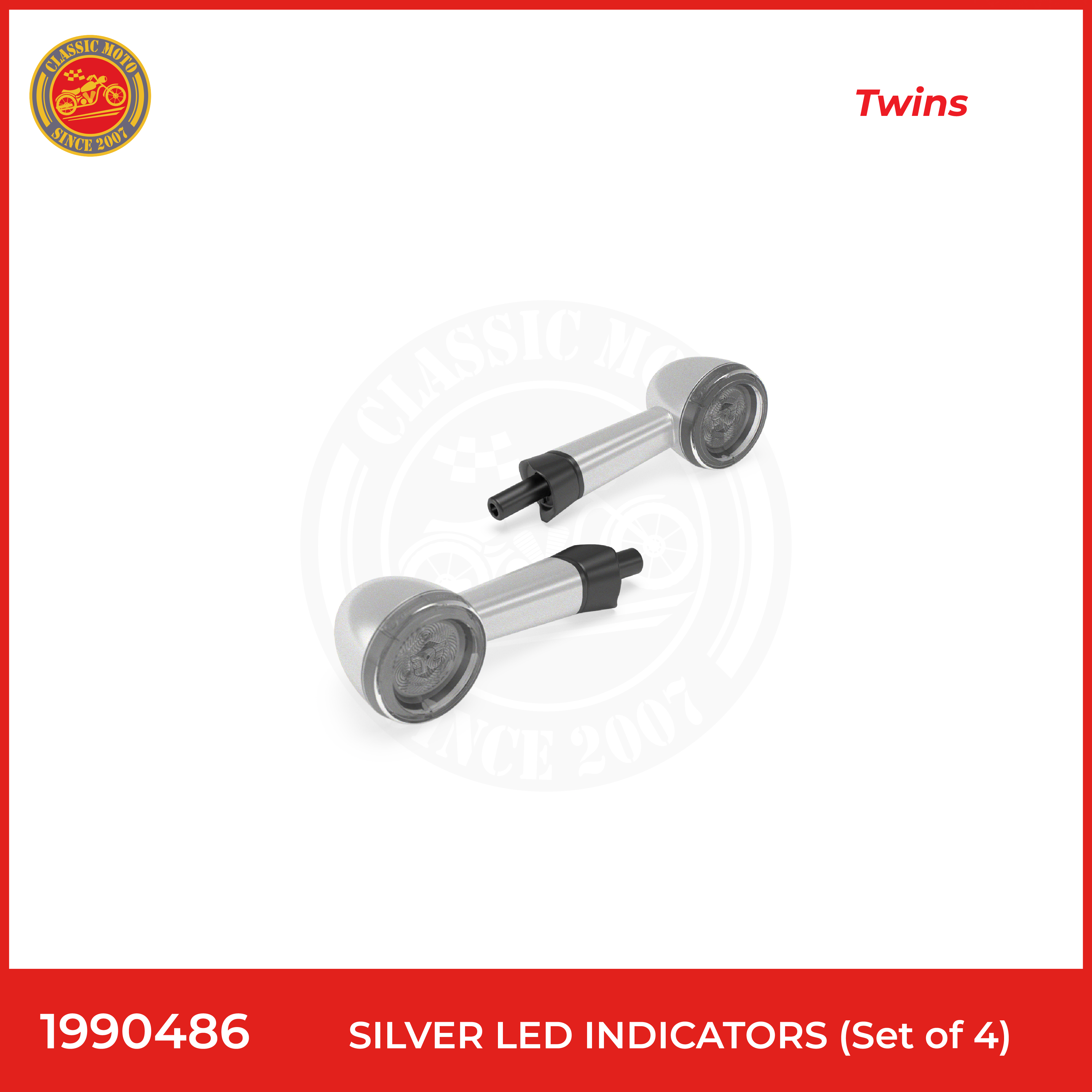 Silver led indicators (Set of 4)