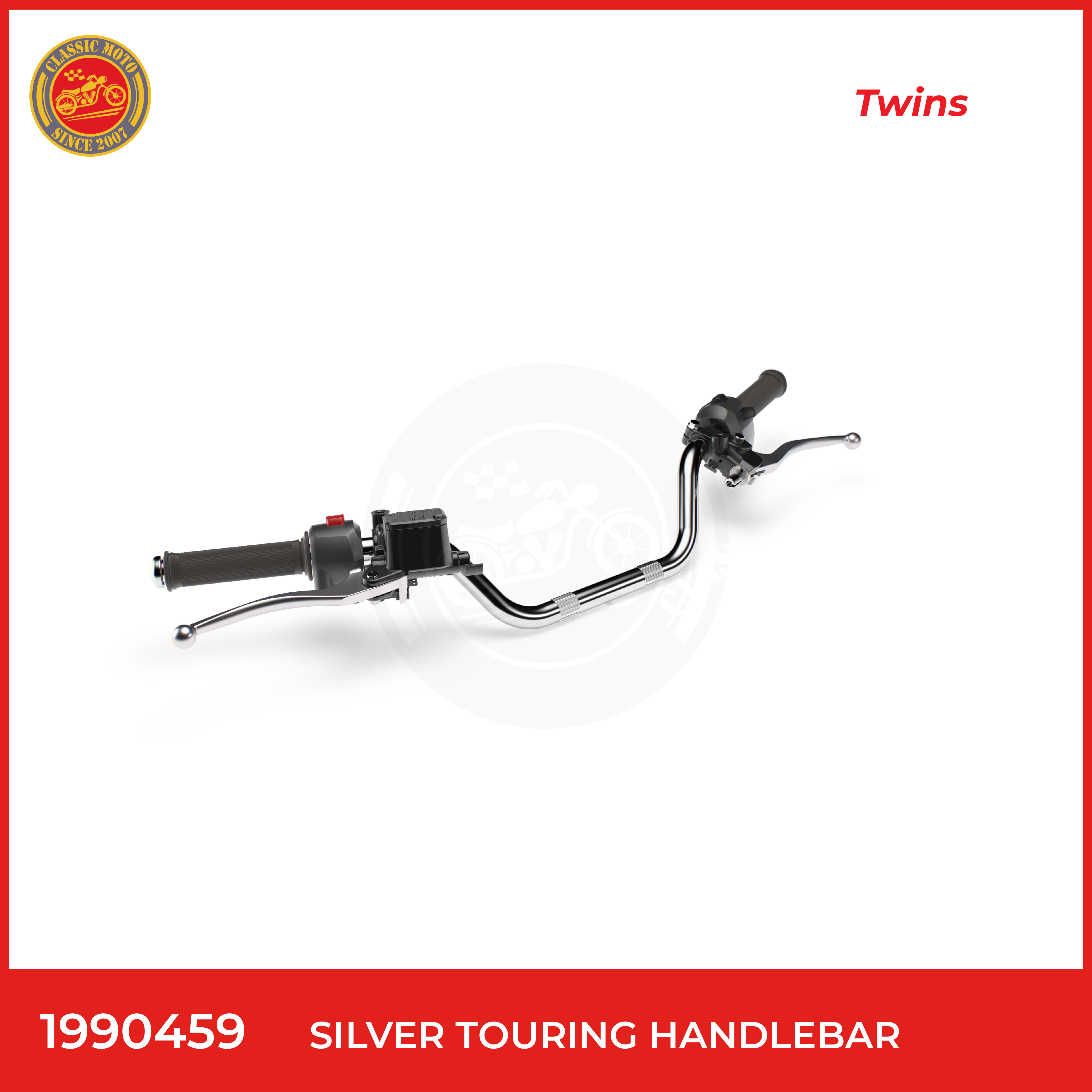 Silver touring handlebar