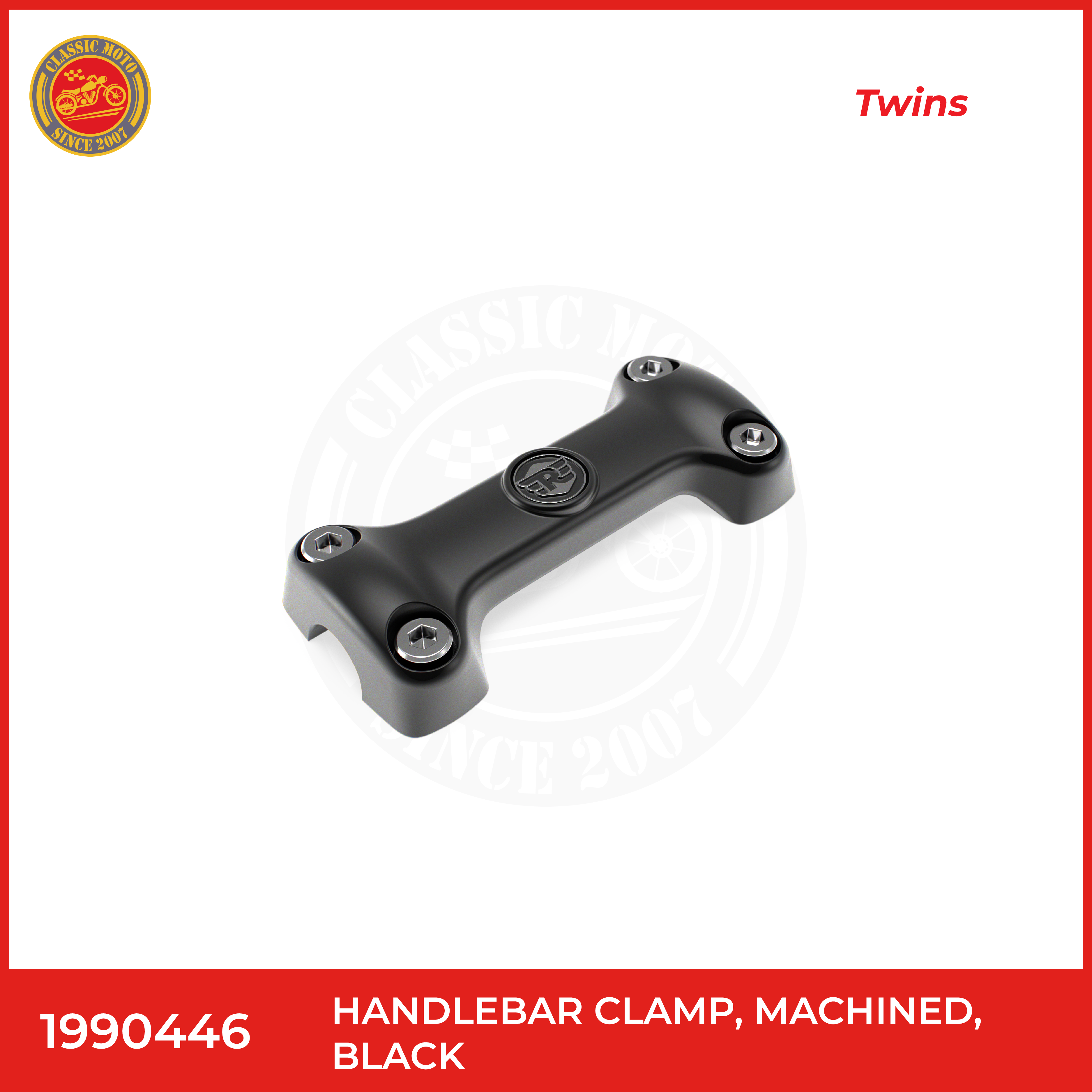 Handlebar clamp,machined,black