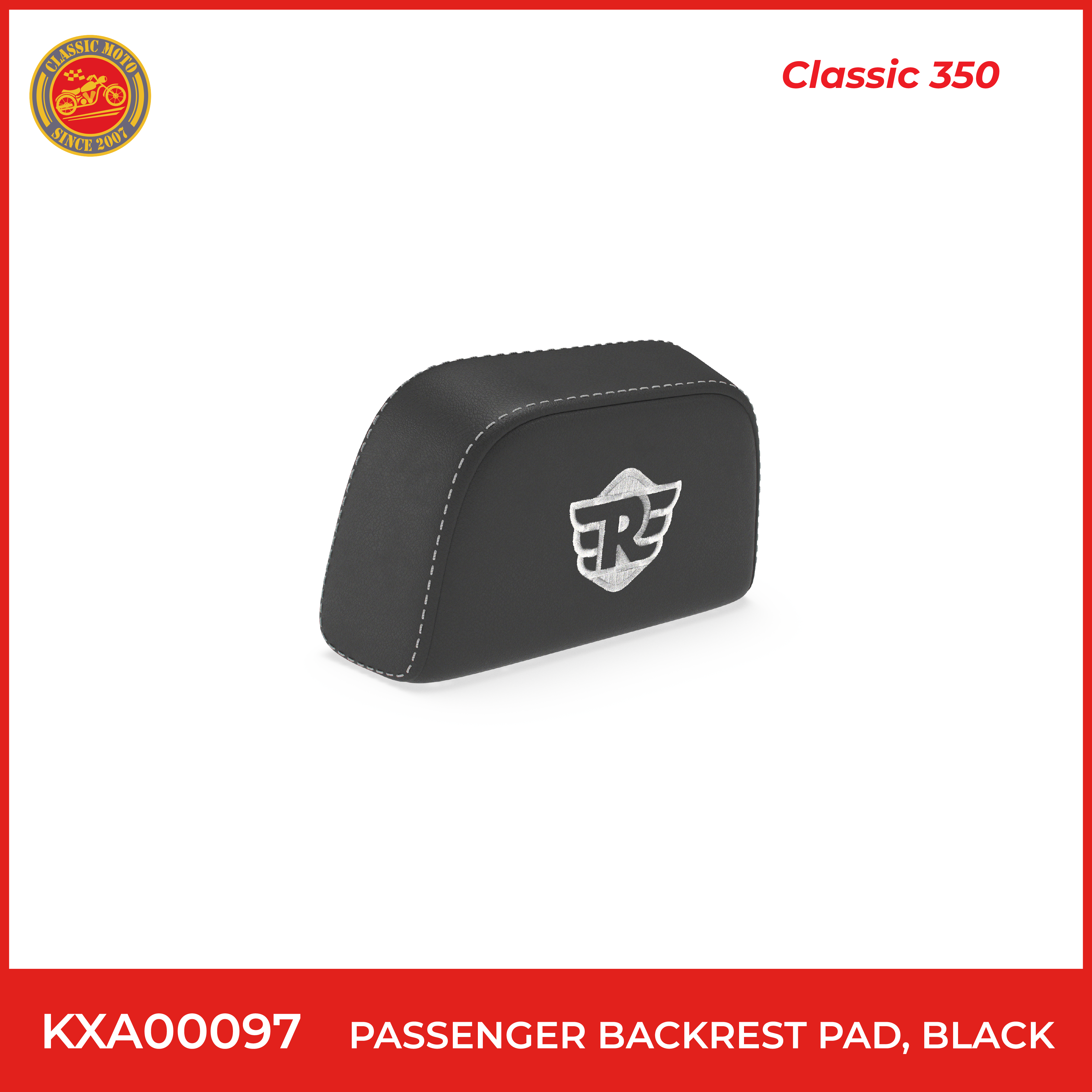 PASSENGER BACKREST PAD, BLACK