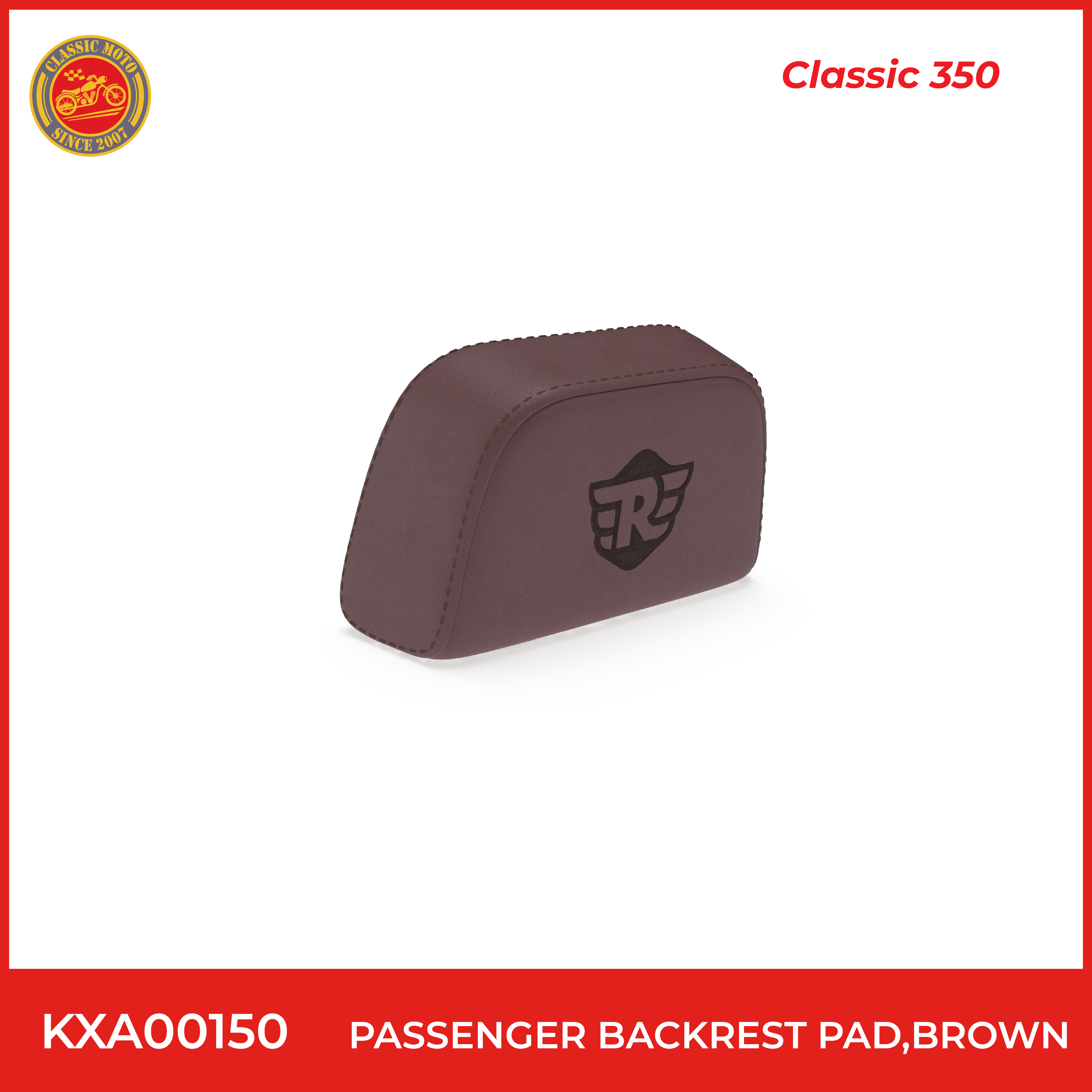 PASSENGER BACKREST PAD, BROWN